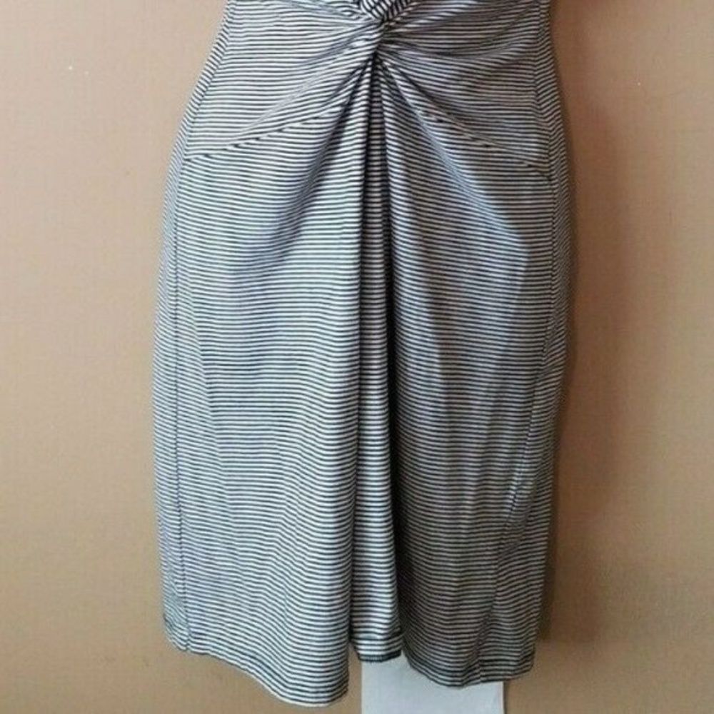 Theory Knotted Striped Pima Cotton Dress - Picture 4 of 6